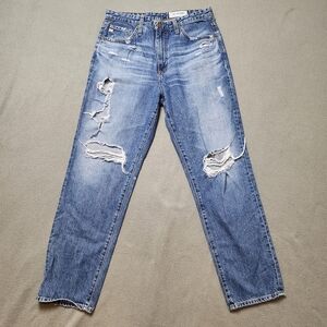 AG The Phoebe Vintage High-Waisted Tapered Jean Distressed Sz 30r